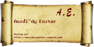 Aszódy Eszter névjegykártya